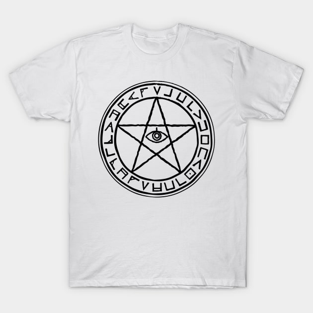 Elder Sign With Alphabet of Nug Soth T-Shirt by SFPater